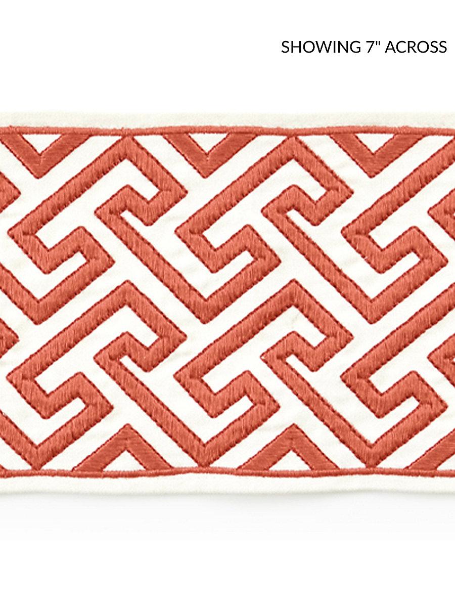 Scalamandre Labyrinth Embroidered Tape Coral Trim
