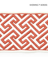 Scalamandre Labyrinth Embroidered Tape Coral Trim