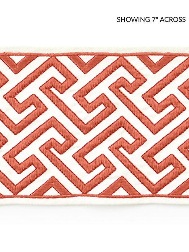 Scalamandre Labyrinth Embroidered Tape Coral Trim