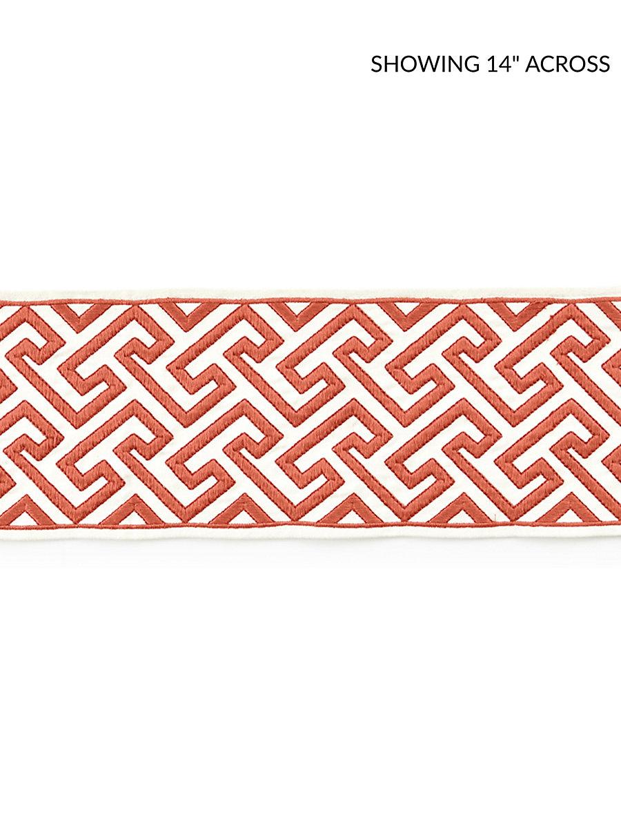 Scalamandre Labyrinth Embroidered Tape Coral Trim