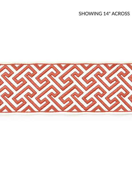 Scalamandre Labyrinth Embroidered Tape Coral Trim