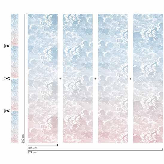 Cole & Son NUVOLE AL TRAMONTO DUSK/PINK Wallpaper
