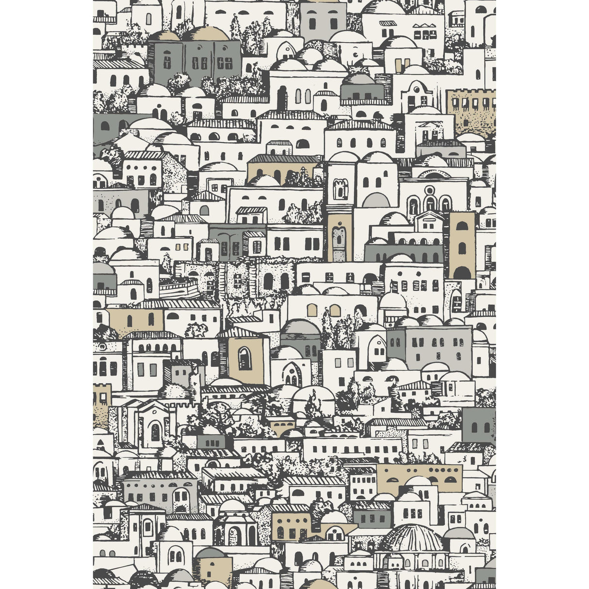 Cole & Son MEDITERRANEA WHITE & METALLIC Wallpaper
