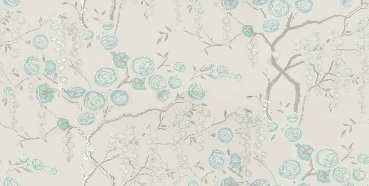 Kravet PEONY TREE AQUA Wallpaper