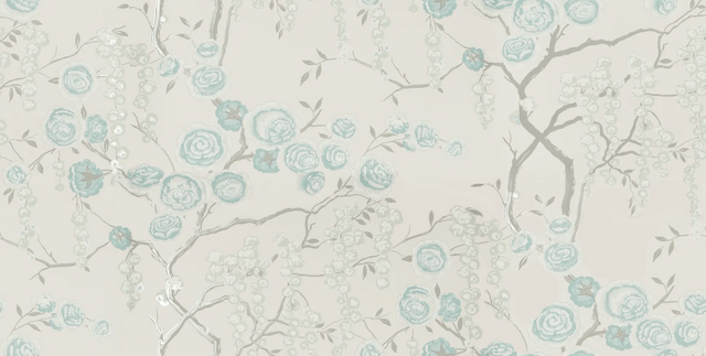 Kravet PEONY TREE AQUA Wallpaper