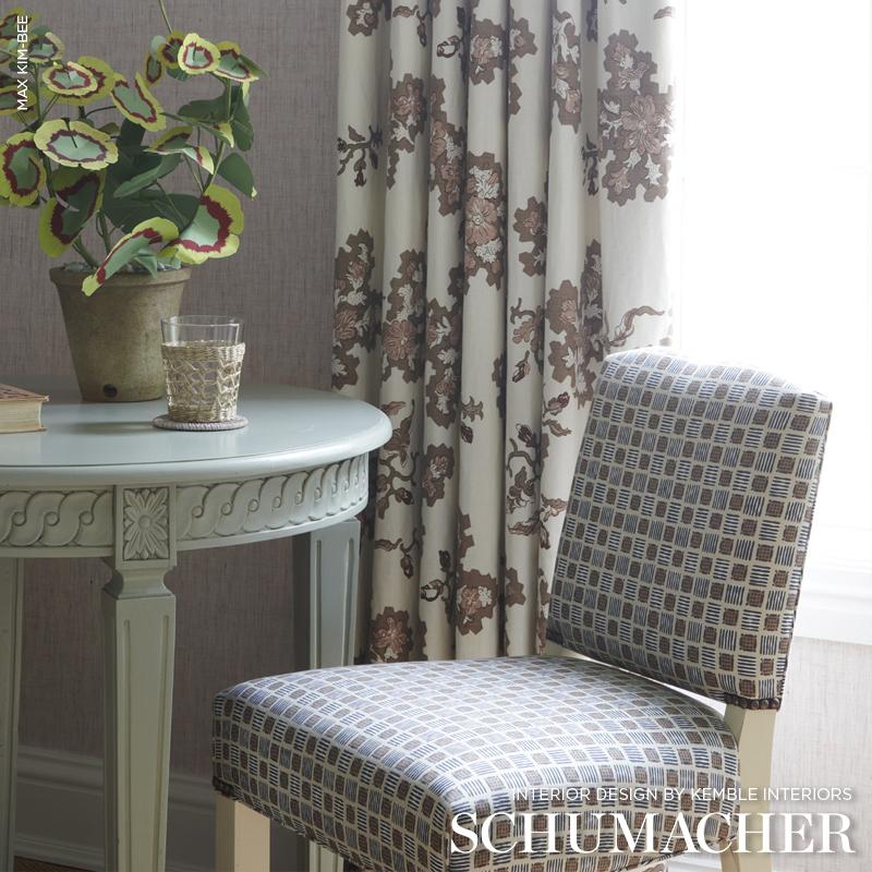 Schumacher Mottley Grid Wren Fabric