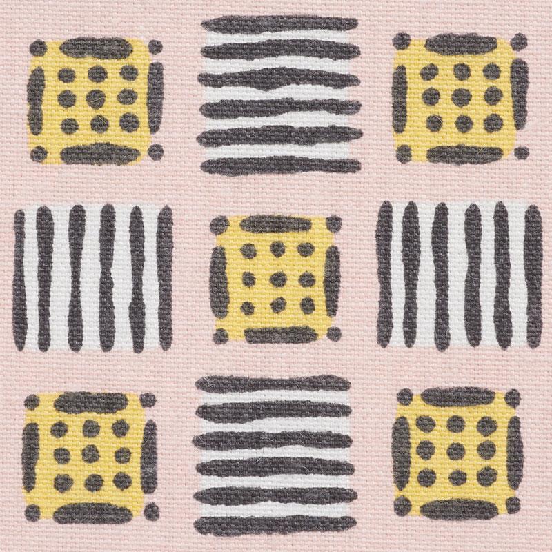 Schumacher Mottley Grid Pink Lemonade Fabric