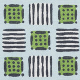 Schumacher Mottley Grid Sky & Putting Green Fabric