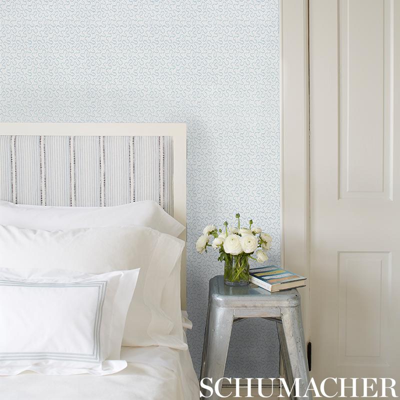 Schumacher Meander Slumber Blue Wallpaper
