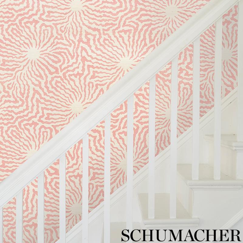 Schumacher Flower Shock Sisal Peony Wallpaper
