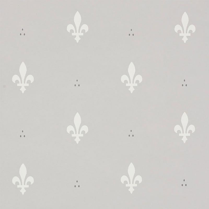 Schumacher Fleur De Lis Grey Wallpaper