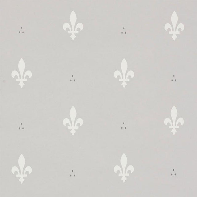 Schumacher Fleur De Lis Grey Wallpaper