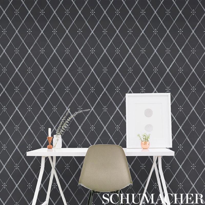 Schumacher Kasumi Diamond Hyacinth Wallpaper