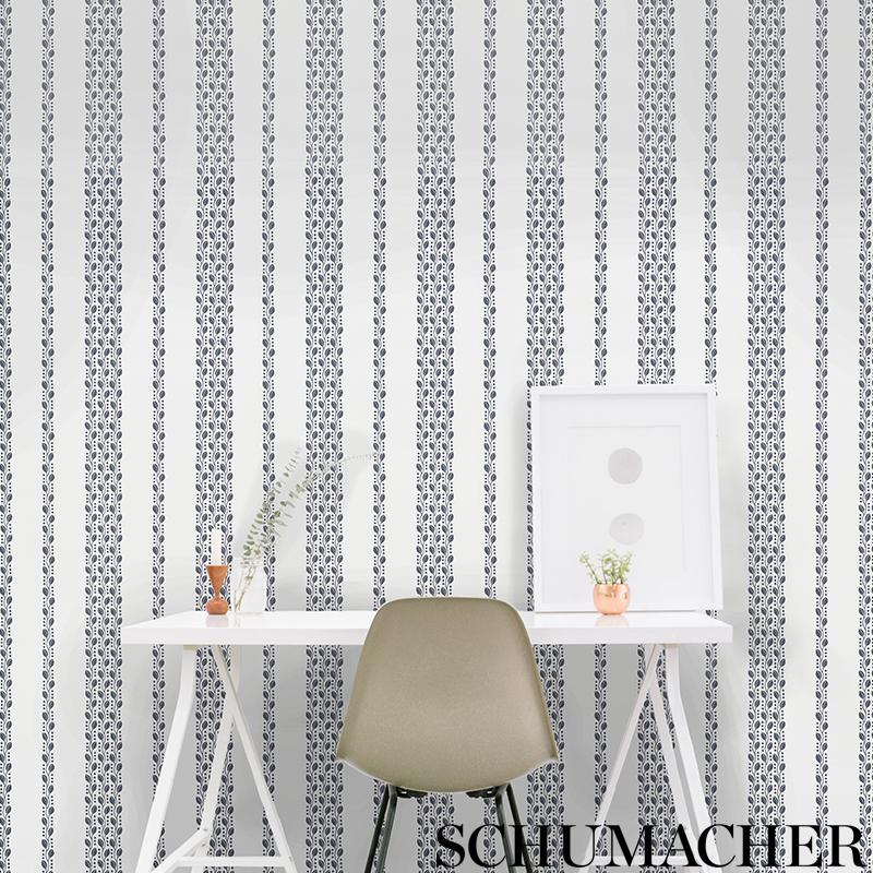Schumacher Lillian Vine Carbon Wallpaper