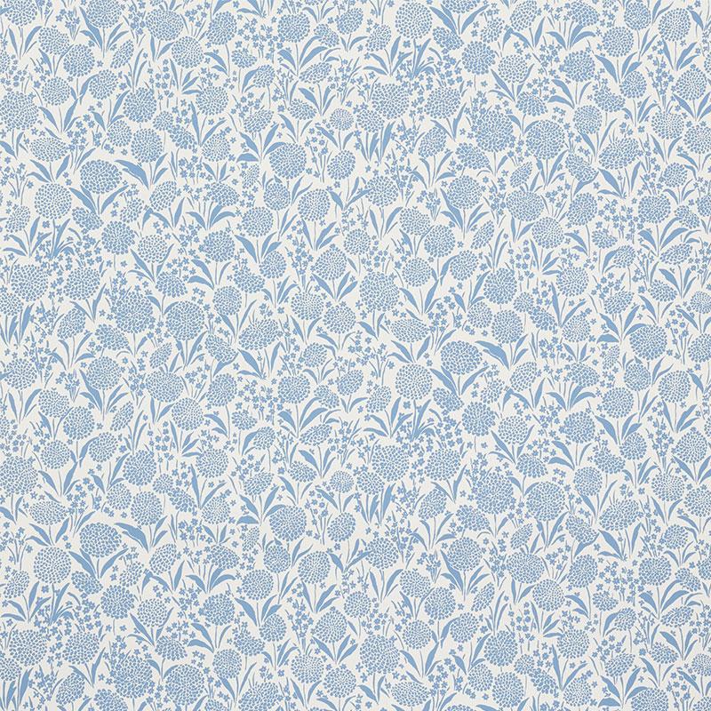 Schumacher Chrysanthemum Chambray Wallpaper