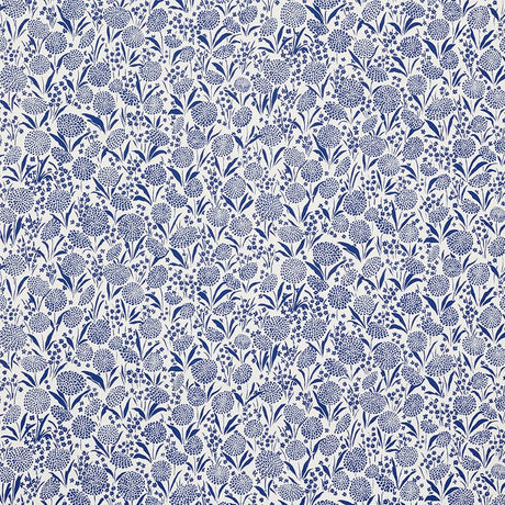 Schumacher Chrysanthemum Blue Wallpaper