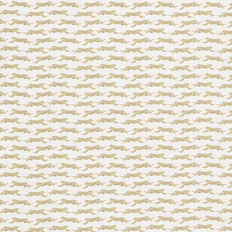 Schumacher Leaping Leopards Sand Wallpaper