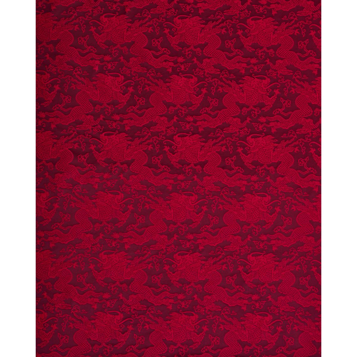 Schumacher Ruan Dragon Damask Garnet Fabric