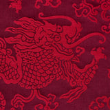 Schumacher Ruan Dragon Damask Garnet Fabric