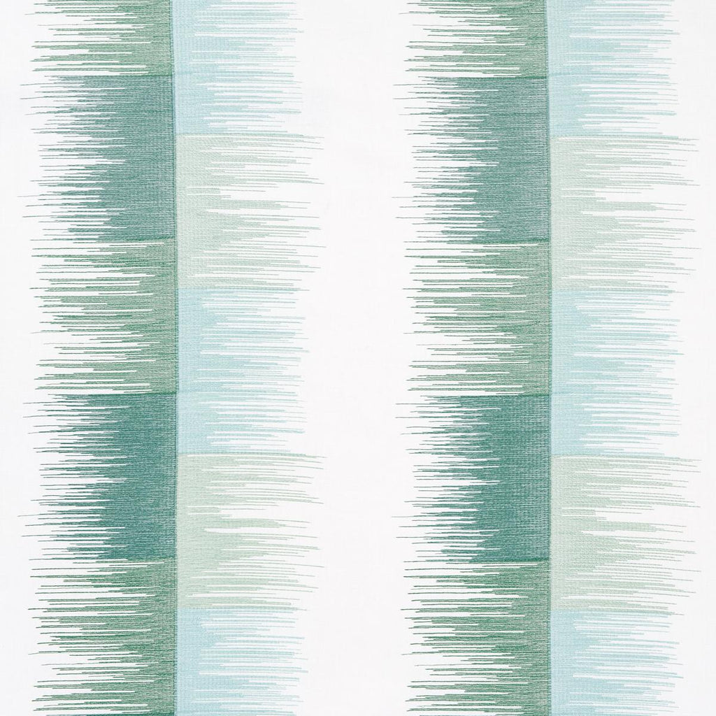 Schumacher Sunburst Stripe Embroidery Mineral Fabric