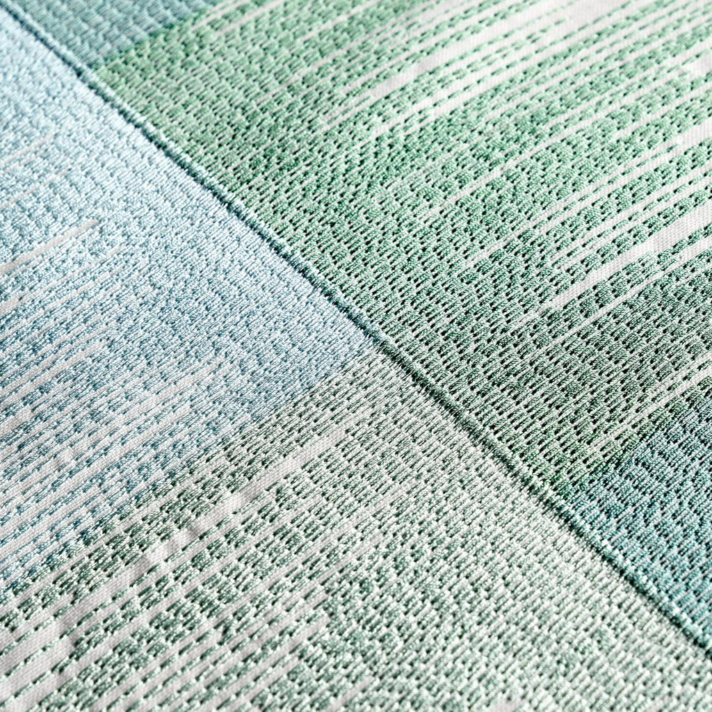 Schumacher Sunburst Stripe Embroidery Mineral Fabric