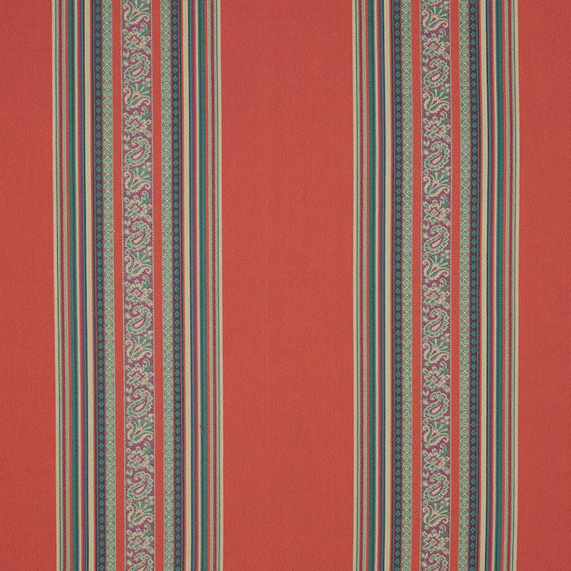Schumacher Markova Stripe Red Fabric