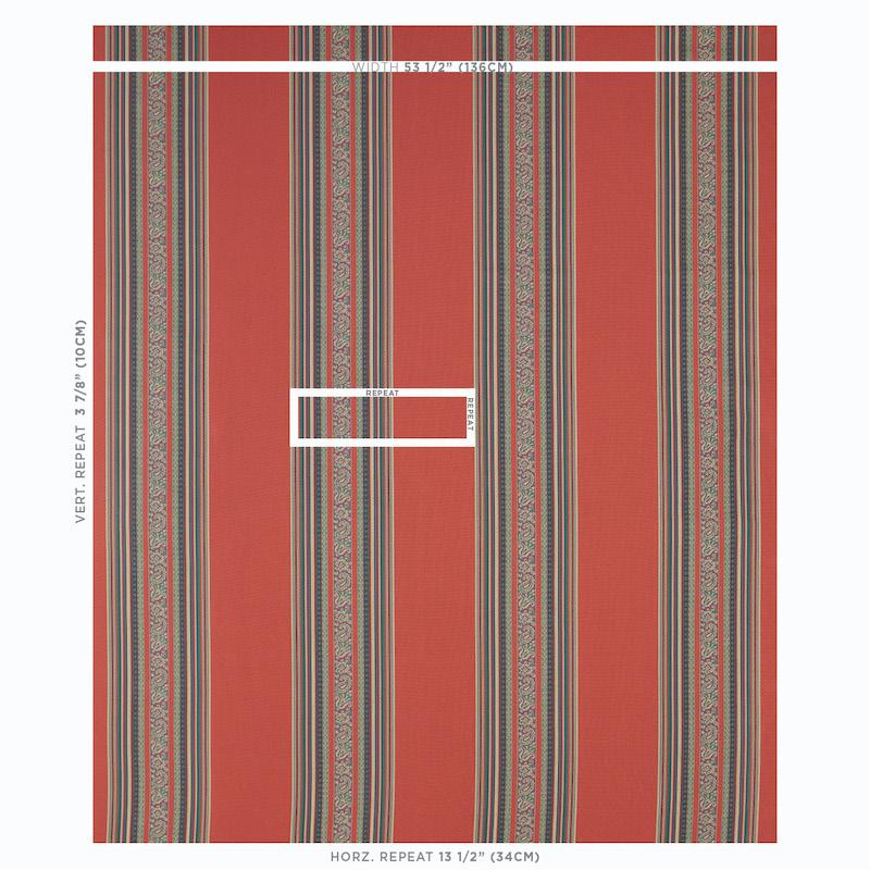 Schumacher Markova Stripe Red Fabric