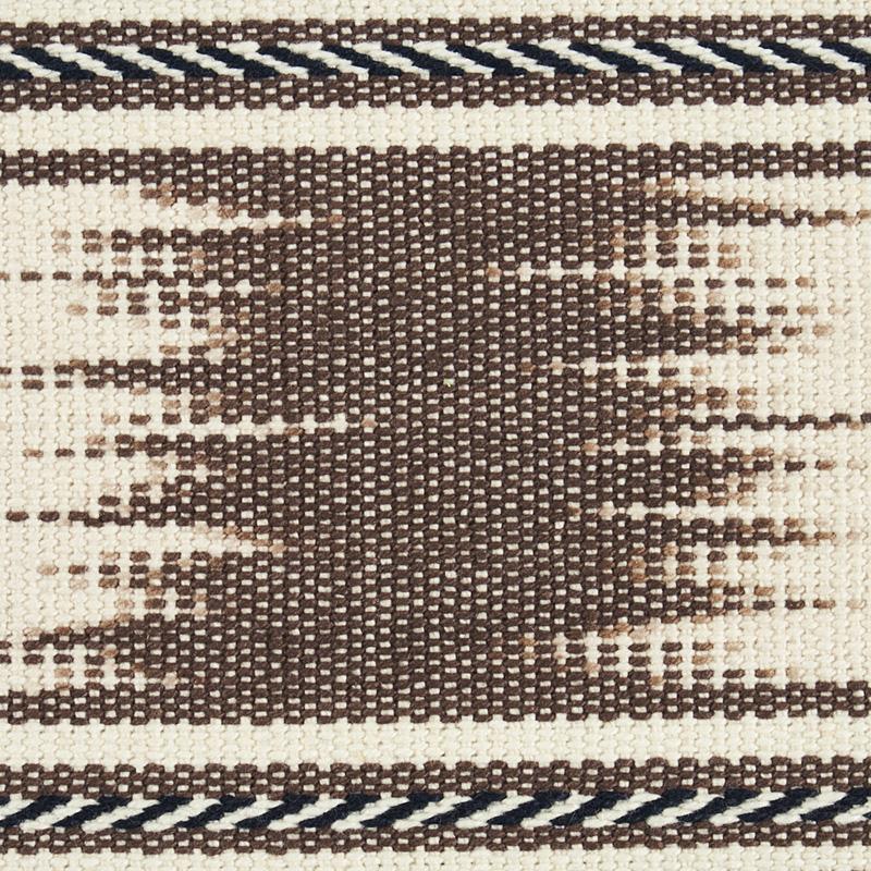 Schumacher Banyan Ikat Tape Brown Trim