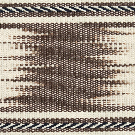 Schumacher Banyan Ikat Tape Brown Trim