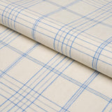 Schumacher Nils Plaid Linen Blue Fabric