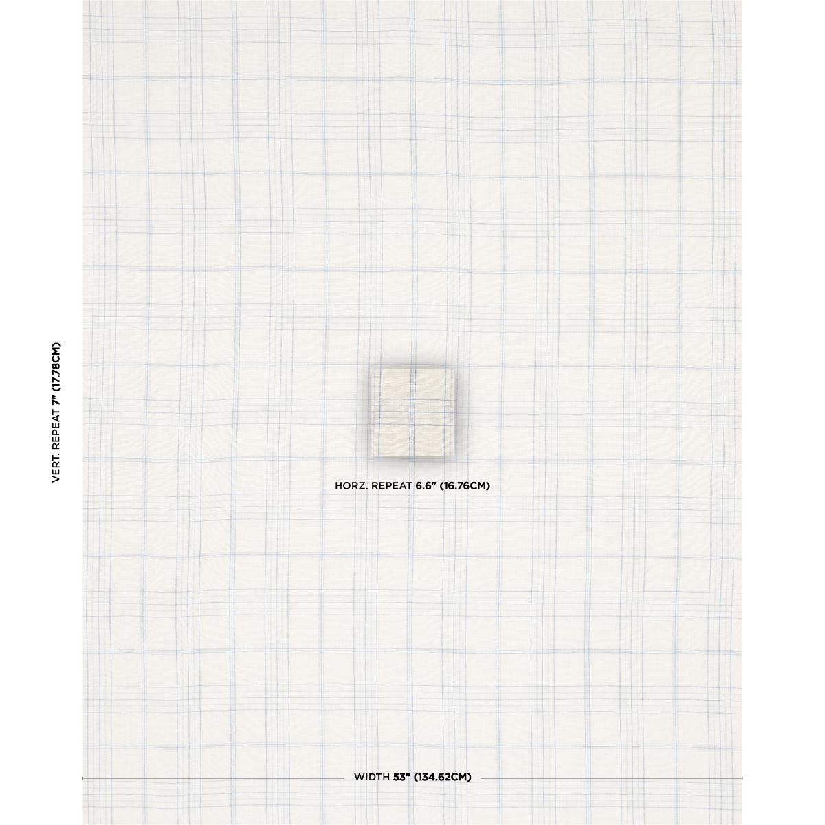 Schumacher Nils Plaid Linen Blue Fabric