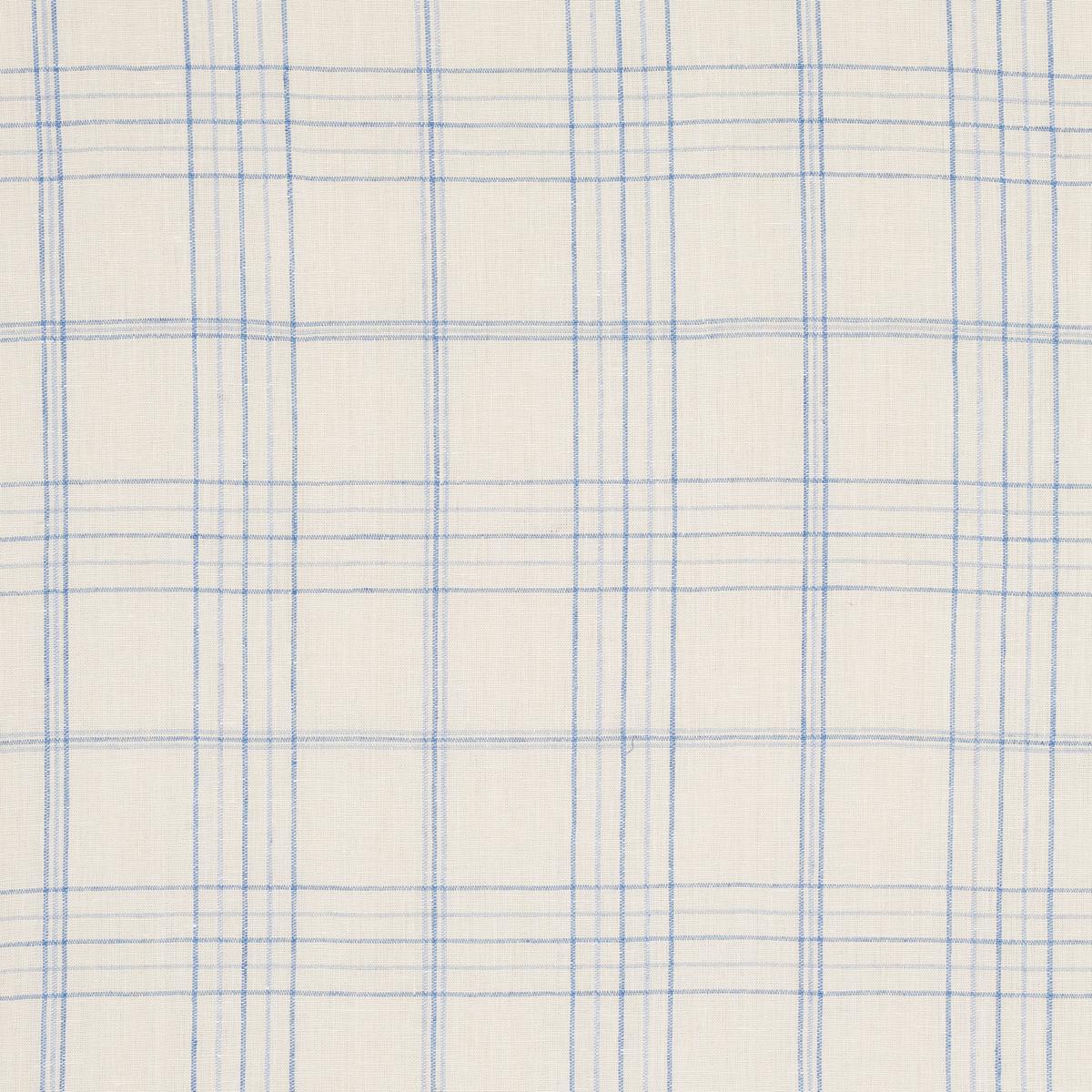 Schumacher Nils Plaid Linen Blue Fabric