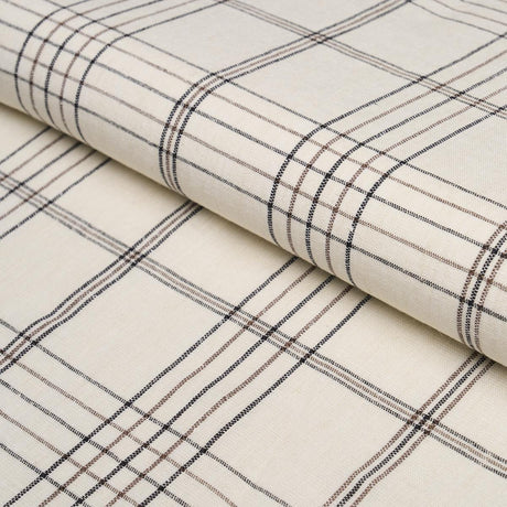 Schumacher Nils Plaid Linen Charcoal Fabric
