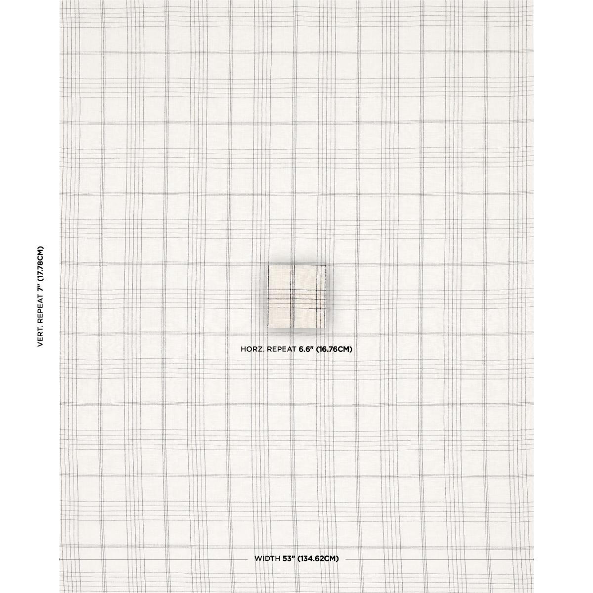 Schumacher Nils Plaid Linen Charcoal Fabric