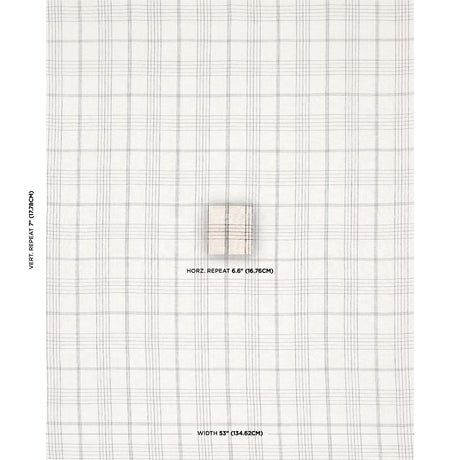 Schumacher Nils Plaid Linen Charcoal Fabric