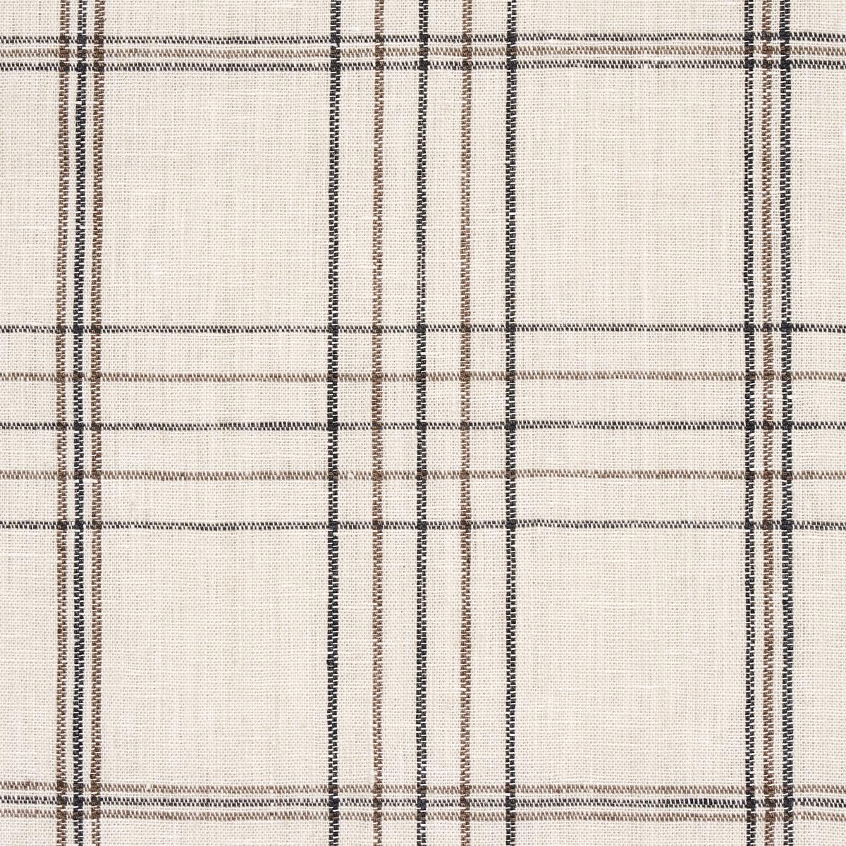 Schumacher Nils Plaid Linen Charcoal Fabric