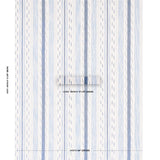 Schumacher Mirza Ikat Stripe Blue On Natural Fabric