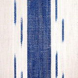 Schumacher Mirza Ikat Stripe Blue On Natural Fabric