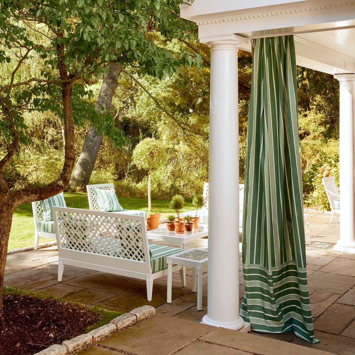 Schumacher Hampton Stripe Indoor/Outdoor Emerald Fabric
