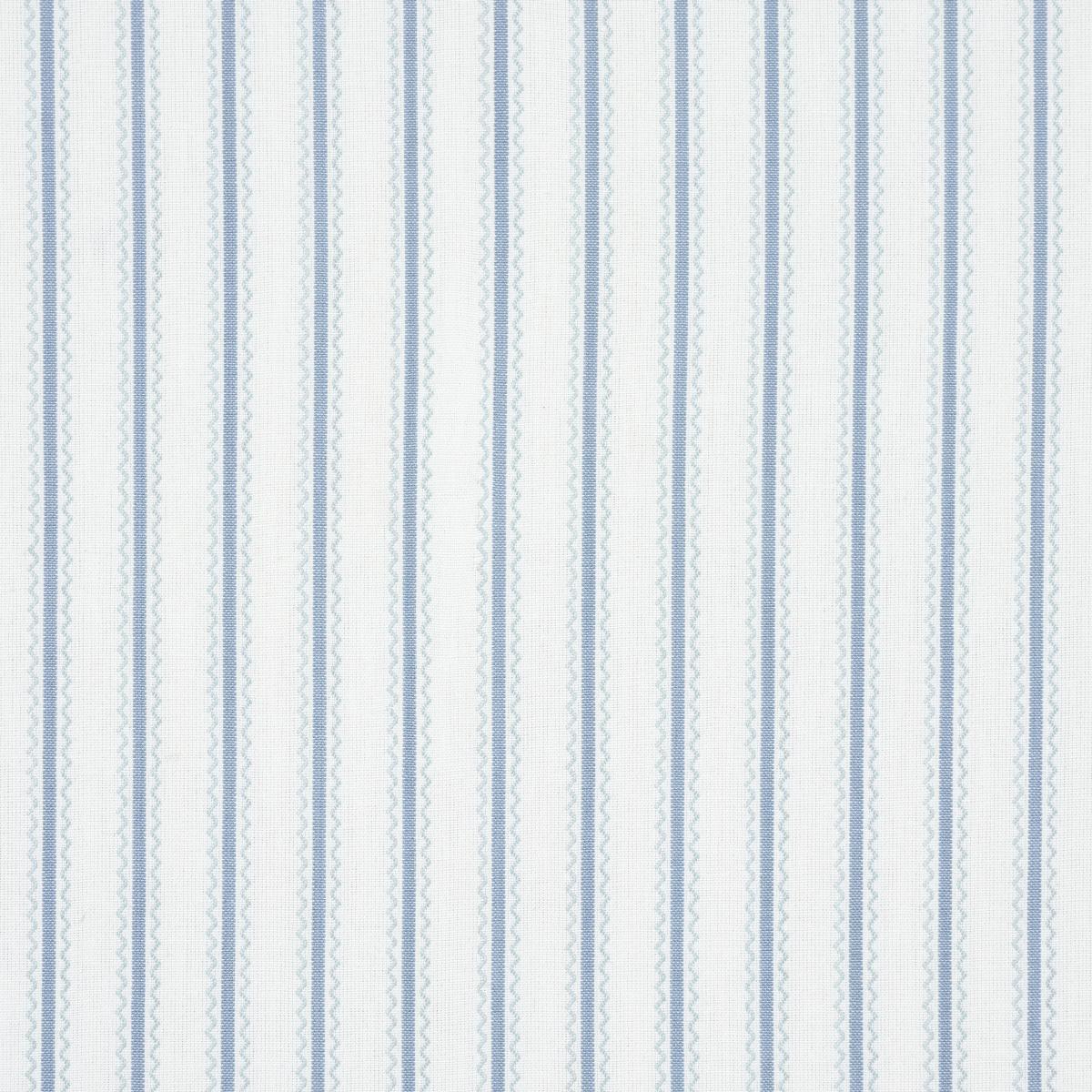 Schumacher Birdie Ticking Stripe China Blue Fabric