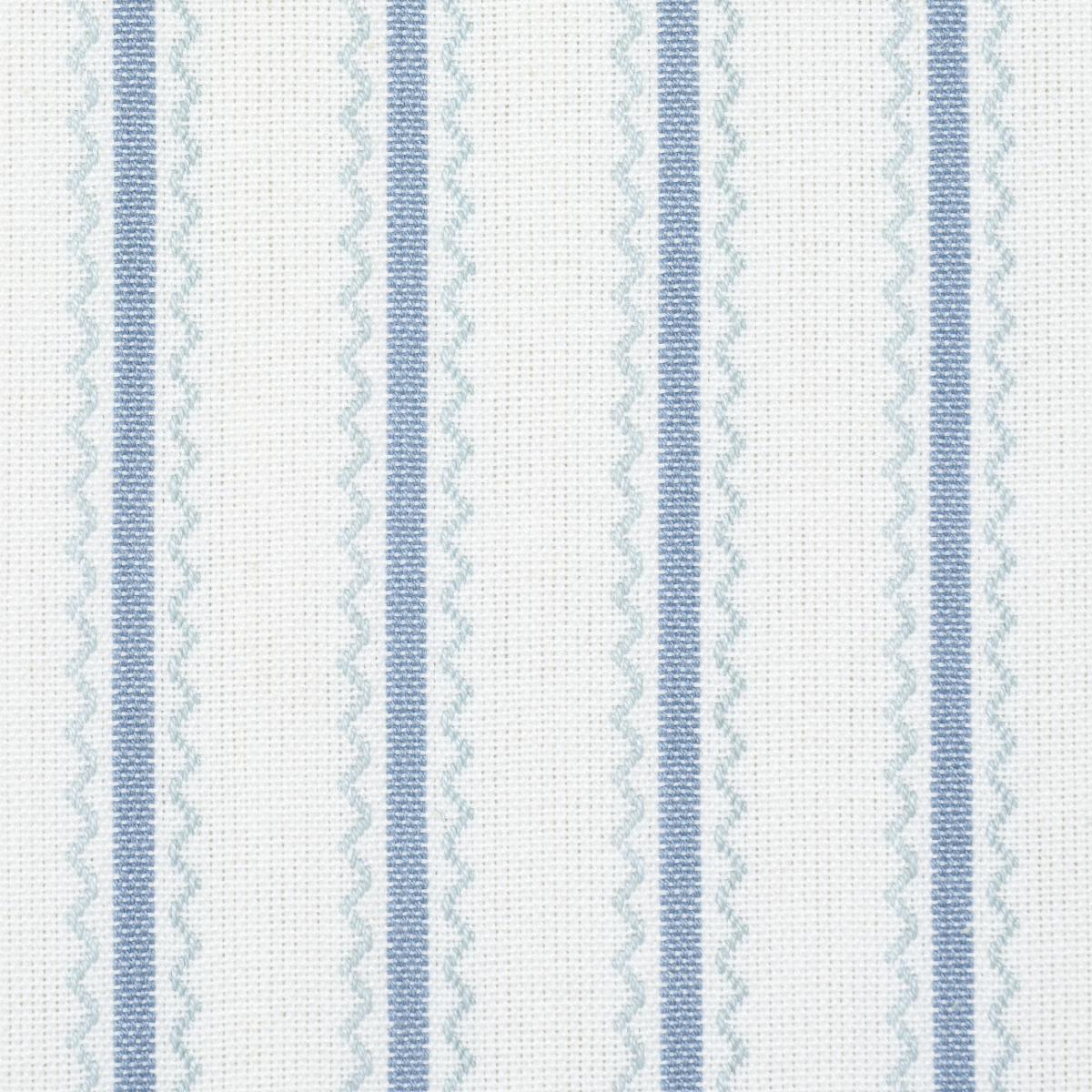 Schumacher Birdie Ticking Stripe China Blue Fabric