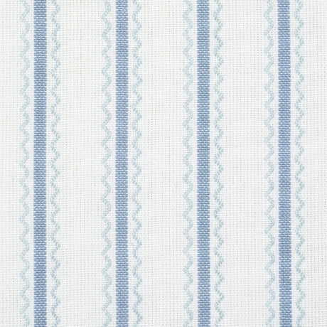 Schumacher Birdie Ticking Stripe China Blue Fabric