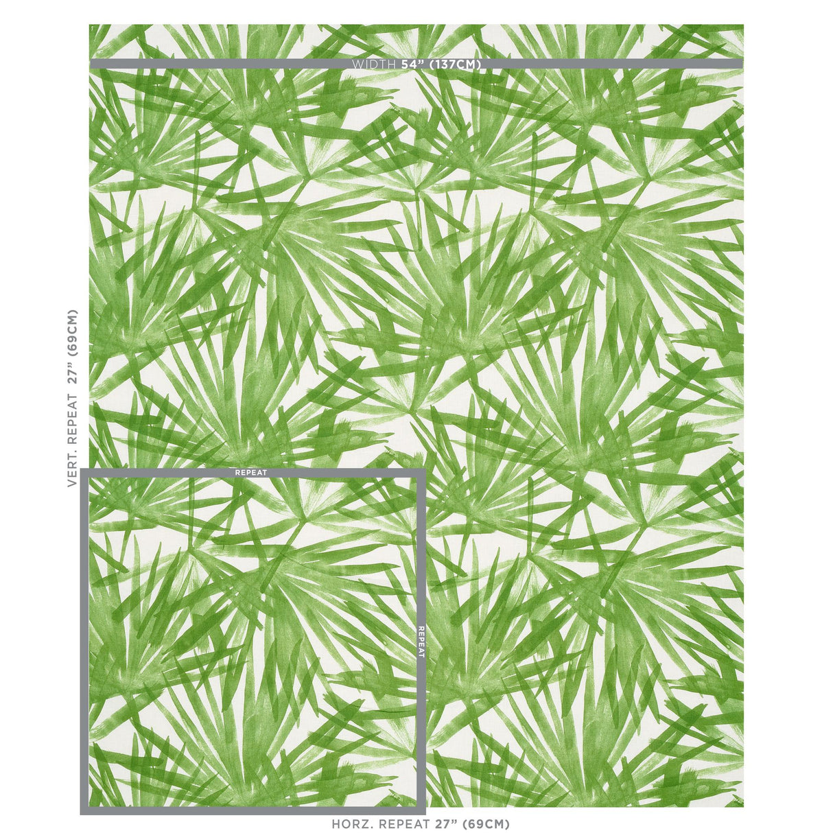 Schumacher Sunlit Palm Linen Green Fabric