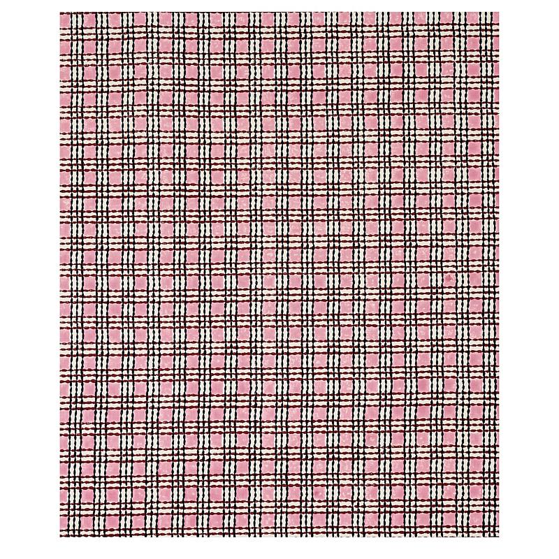 Schumacher Trellis Hand Block Print Rose & Midnight Fabric