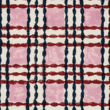 Schumacher Trellis Hand Block Print Rose & Midnight Fabric