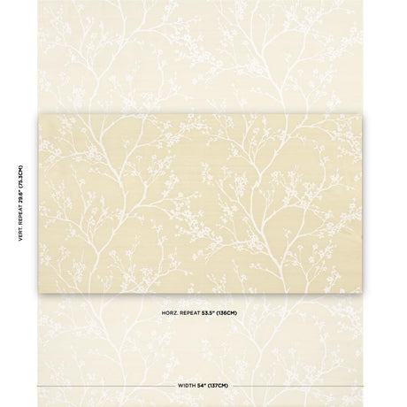 Schumacher Twiggy Silk Champagne Fabric