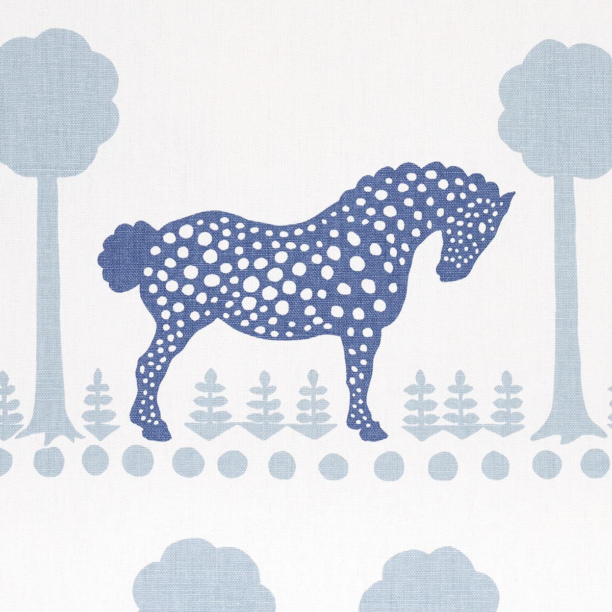Schumacher Polka Dot Pony Blue Fabric
