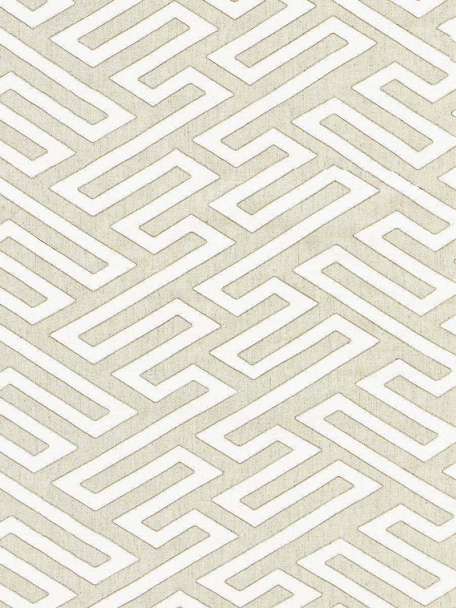 Scalamandre Canton Fret Applique Linen Fabric