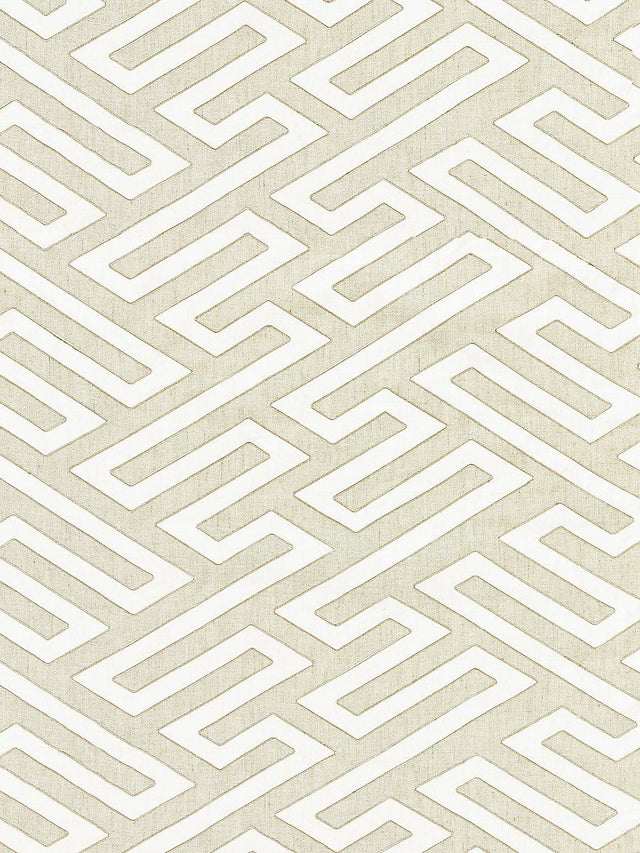 Scalamandre Canton Fret Applique Linen Fabric