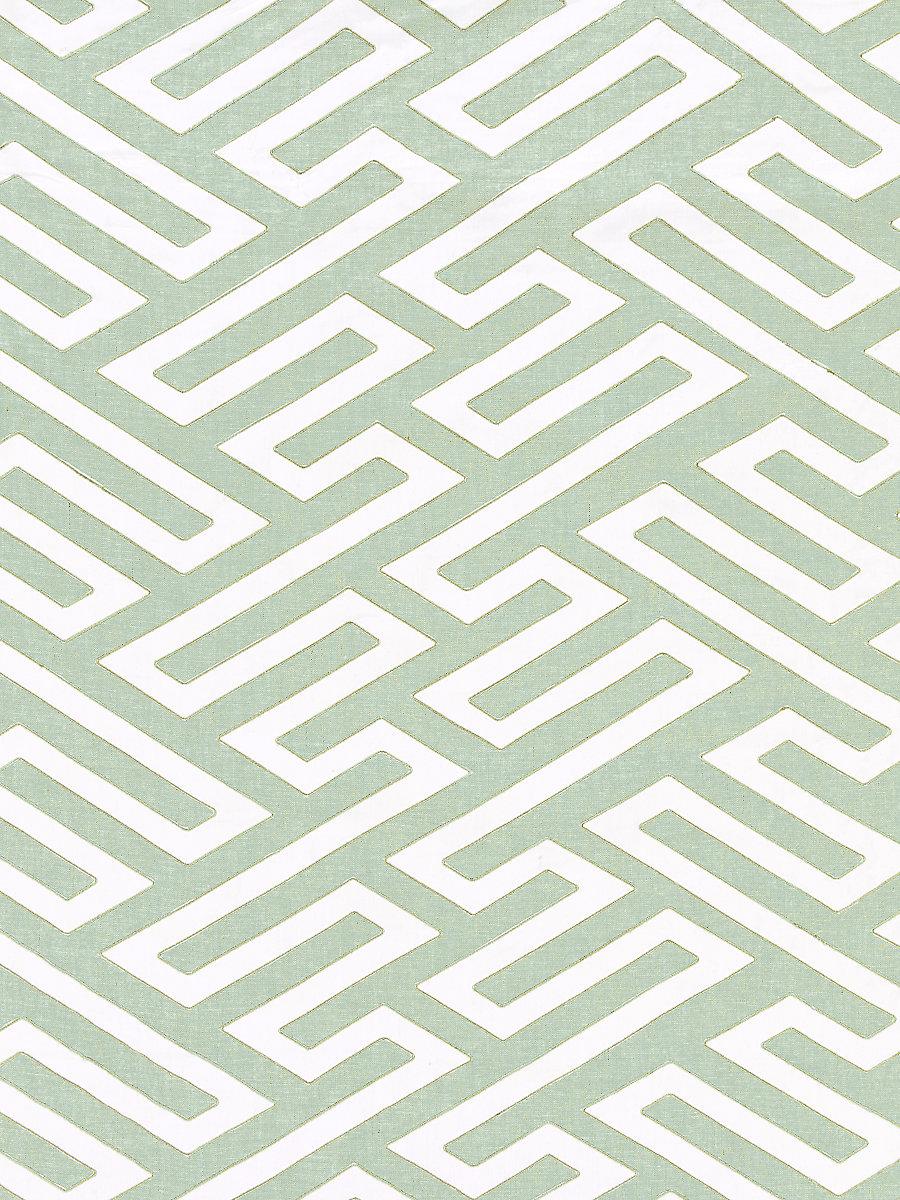 Scalamandre Canton Fret Applique Eucalyptus Fabric